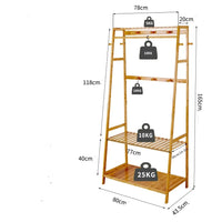 Meuble porte-manteau en bois naturel solide et grand