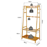 Meuble porte-manteau en bois naturel solide et grand