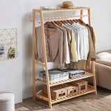 Meuble porte-manteau en bois naturel brun