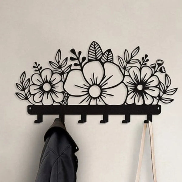 Crochet mural en forme de fleur